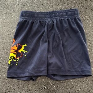 Under Armour Boys Dark Blue Shorts with Neon Logo
